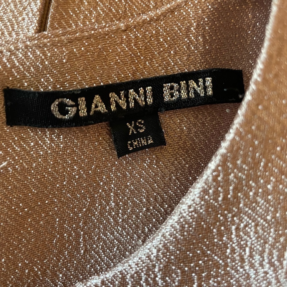 Gianni Bini blush metallic pleated swing dress - Picture 4 of 7